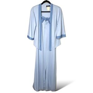 ST. GILLIAN by Kay Unger Vintage 1970’s Maxi Dress & Jacket w/ Satin Trim Sz 6